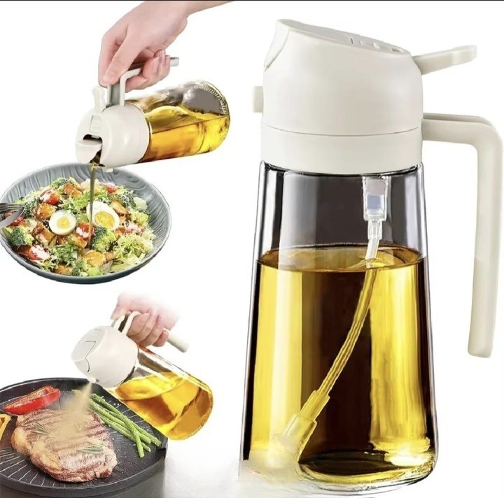 2-in-1 Dual Oil Sprayer & Pourer Bottle for Cooking, Salads & Air Fryer