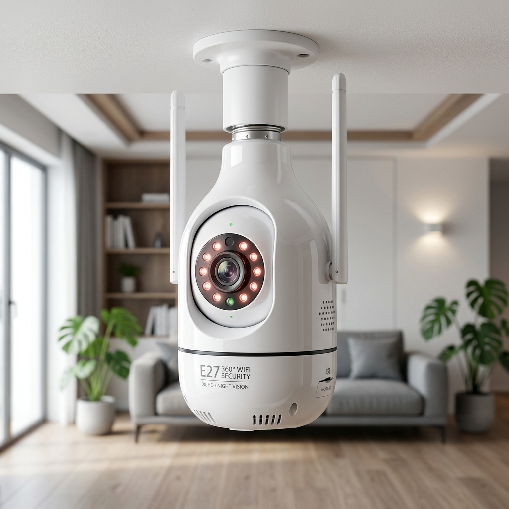 360° WiFi E27 Panoramic Security Bulb Camera (2K HD)