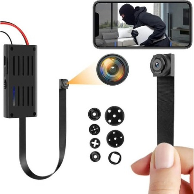DIY Mini WiFi Ribbon Button Spy Camera (Wireless Pinhole Camera with 7 Disguise Caps)