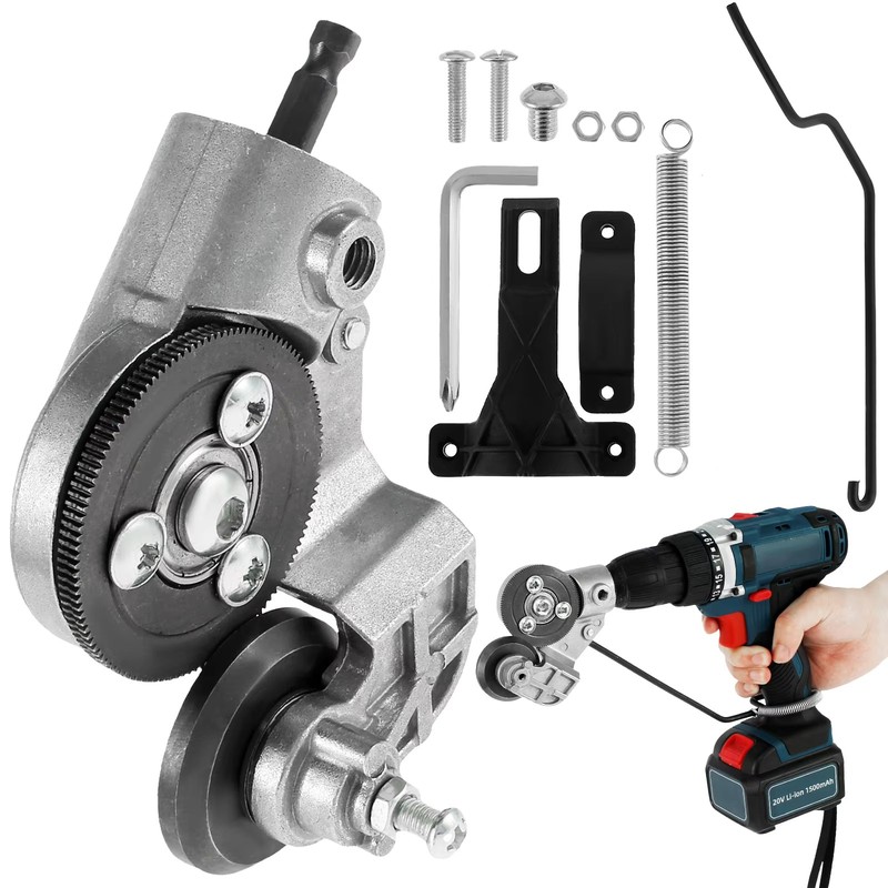 Electric Drill to Mini Chainsaw Converter Adapter Kit (Handheld Wood Cutting Attachment)