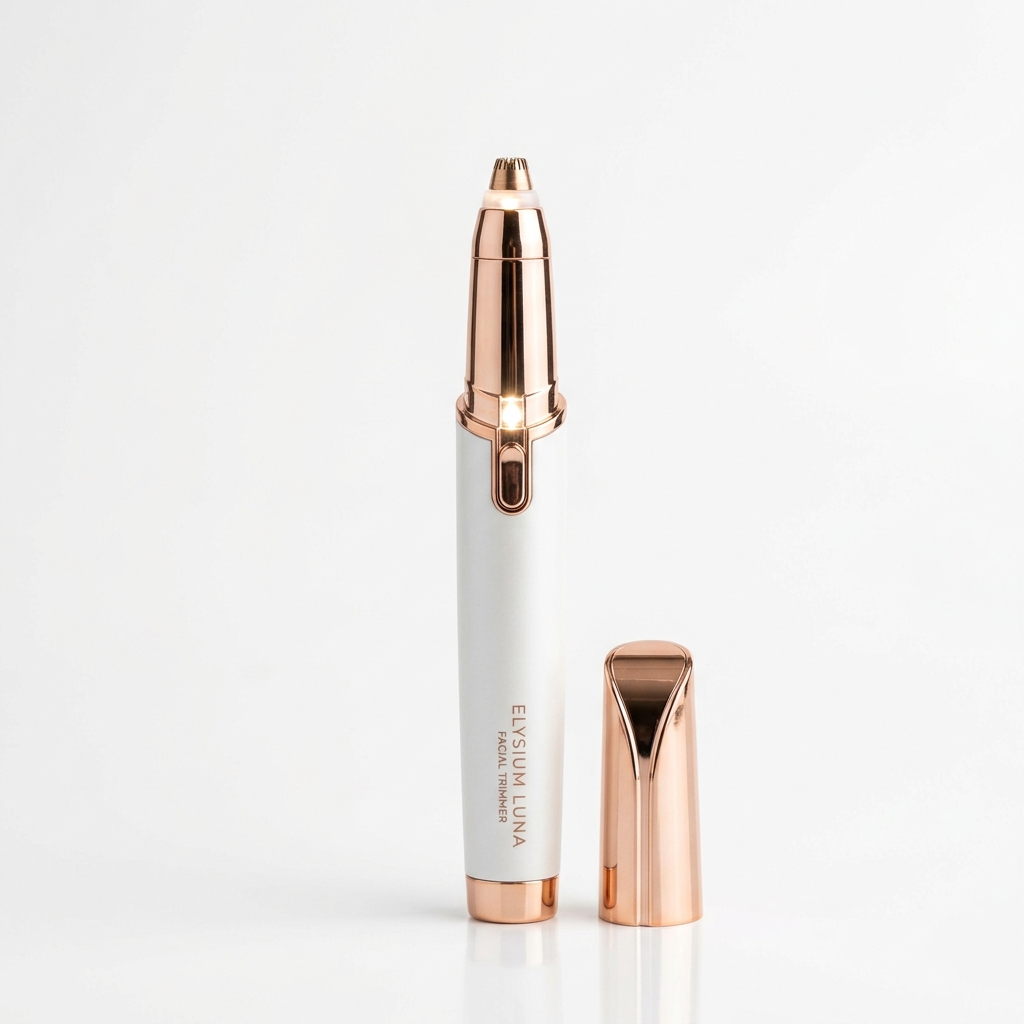 Flawless 2-in-1 Rechargeable Electric Eyebrow Trimmer & Facial Hair Epilator Pen (with Built-In LED)