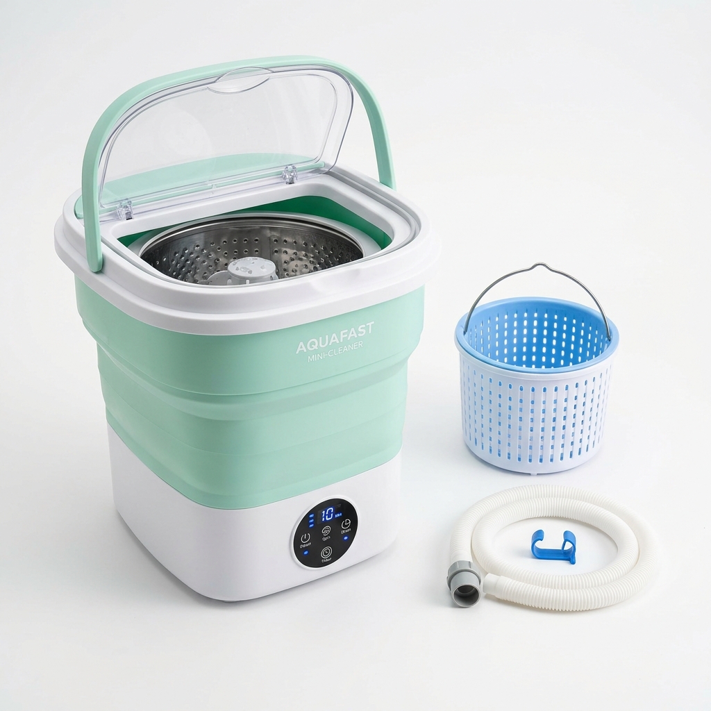 Portable Folding Mini Washing Machine with Spin Dryer (Bucket Washer)
