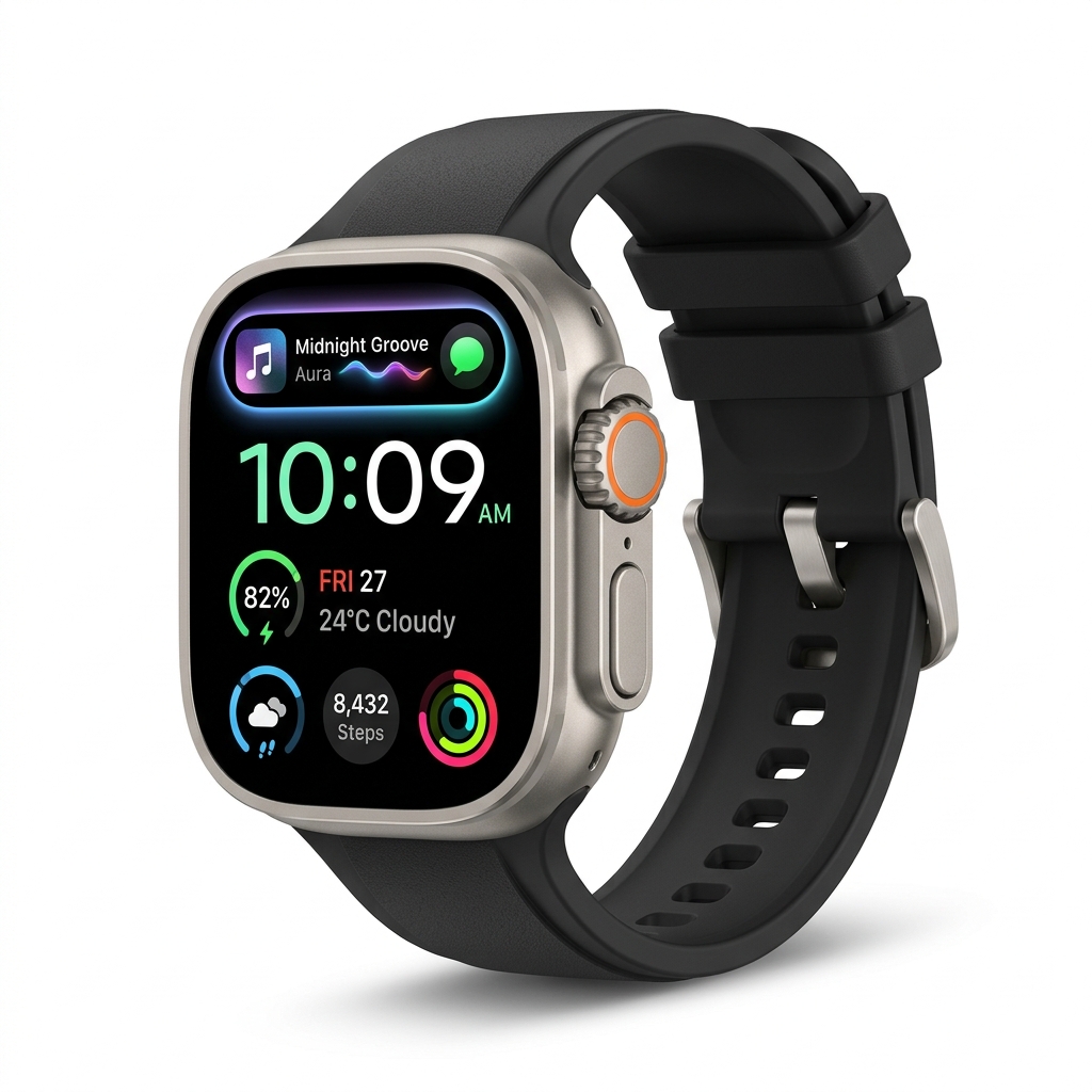 HK9 Ultra 2 AMOLED Smartwatch with ChatGPT & Dynamic Island (True Black Bezel-Less Screen)