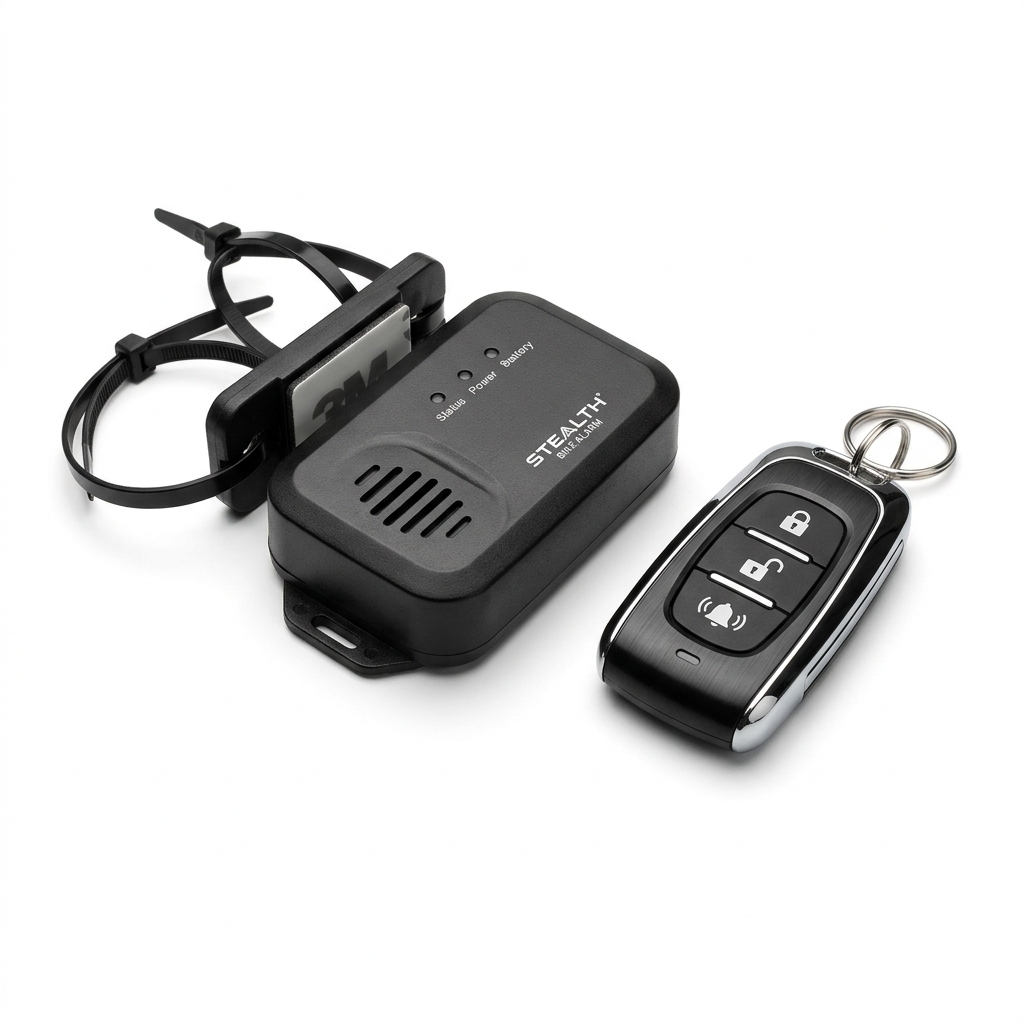Motorcycle & Bicycle Anti-Theft Vibration Siren Alarm with Wireless Remote (113dB Loud Alert)