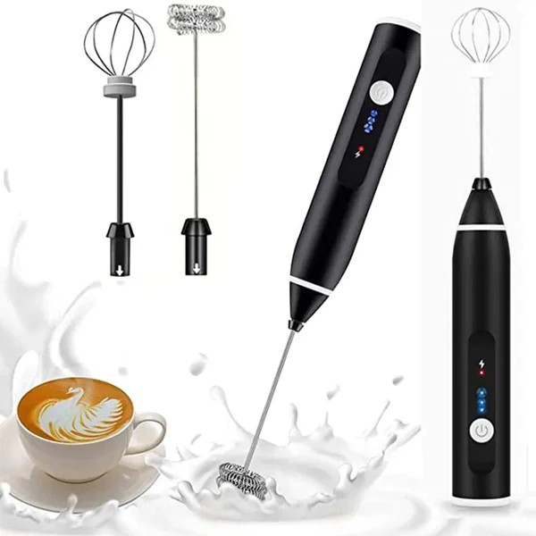 2-in-1 Rechargeable Electric Milk Frother & Coffee Beater Whisk