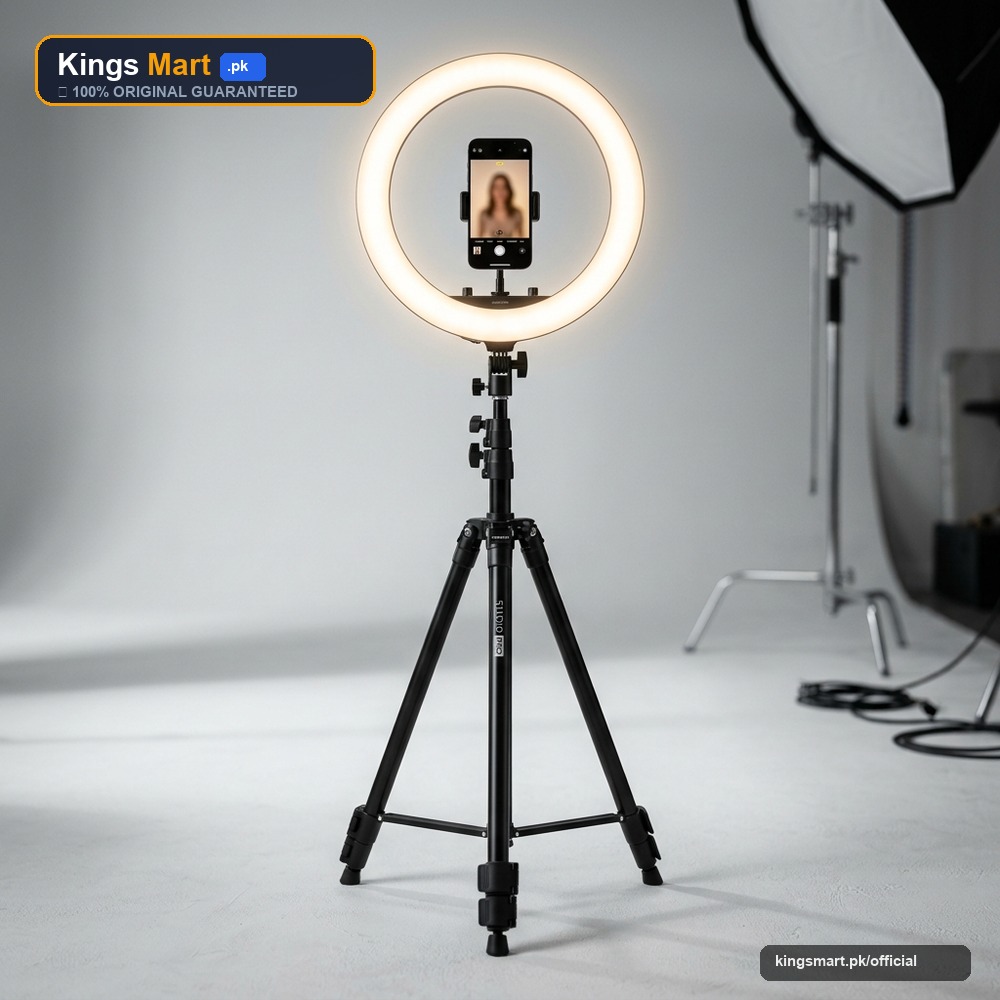 Professional 12-Inch LED Ring Light with 7-Foot Tripod Stand & Phone Holder
