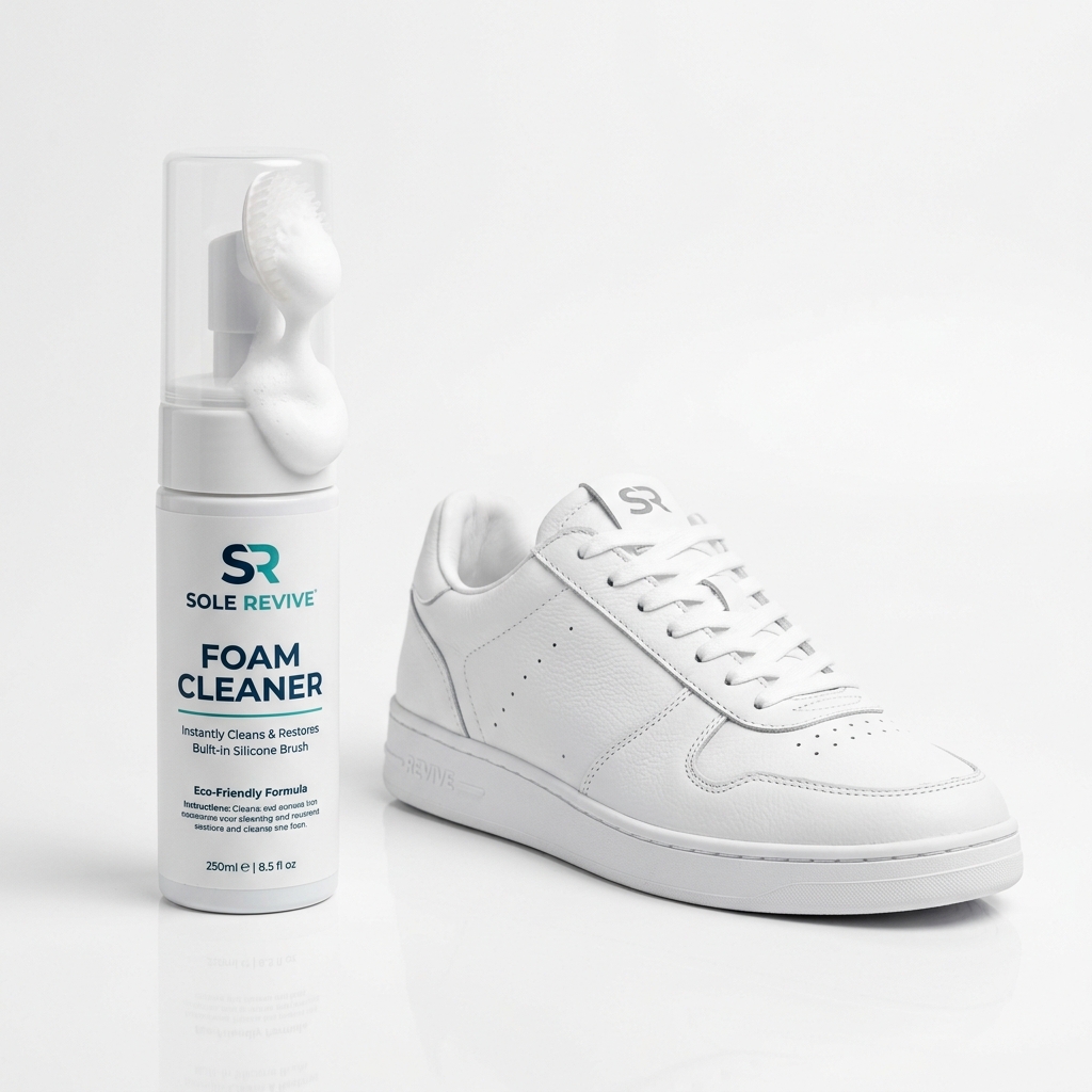 Instant Waterless Sneaker & White Shoe Cleaner Foam (200ml Foam Spray with Scrubbing Brush)