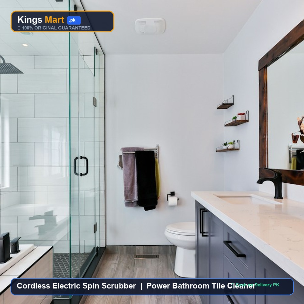 Cordless Electric Spin Scrubber (Rechargeable Power Bathroom & Tile Cleaning Brush)