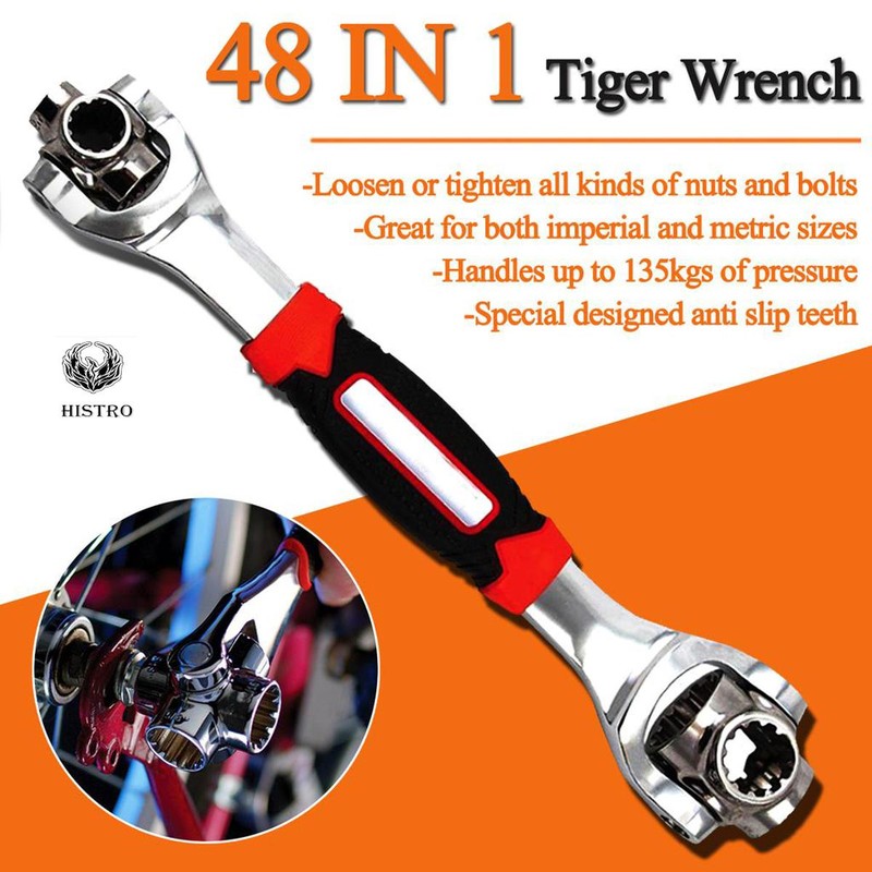 Tiger Wrench 48-in-1 Universal 360° Rotating Multi-Socket Wrench (For All Common Nuts & Bolts)
