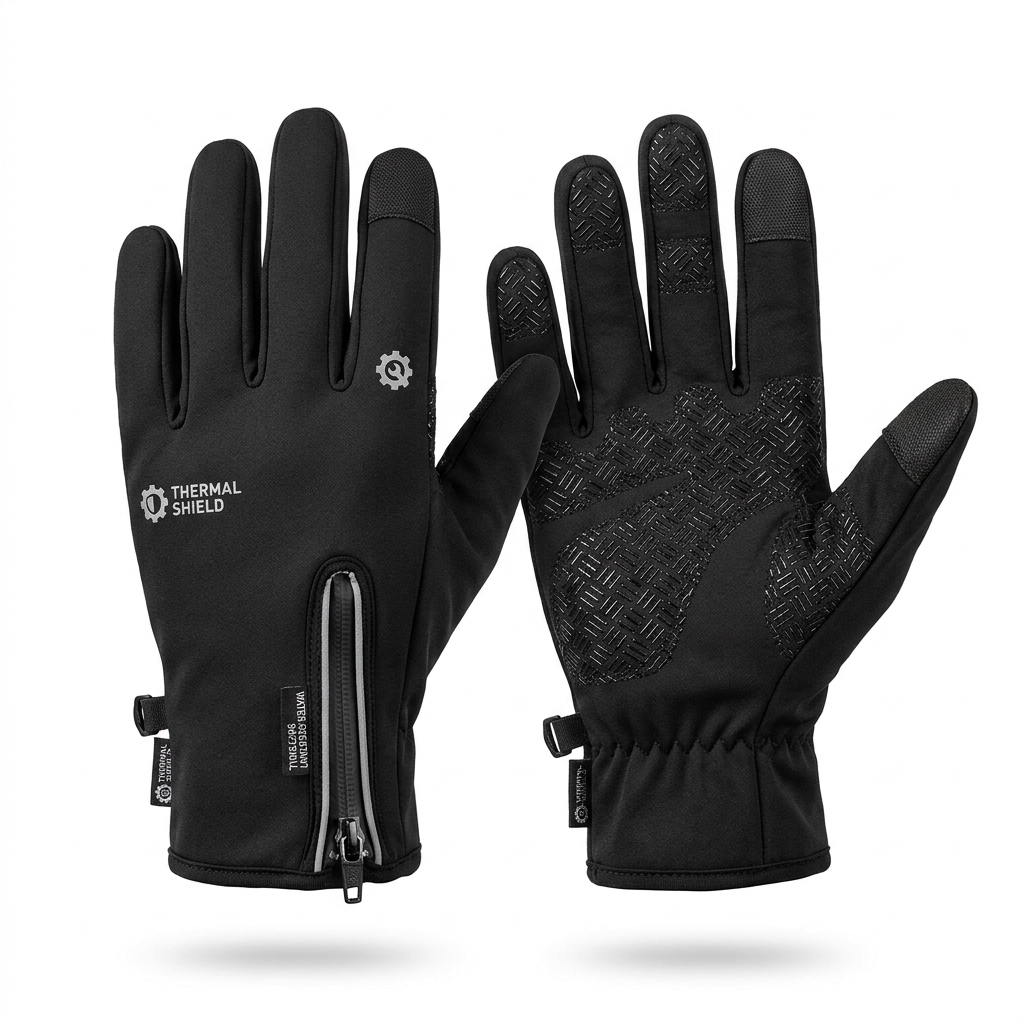 Touchscreen Windproof Thermal Winter Gloves (Fleece-Lined Bike & Driving Hand Warmers)
