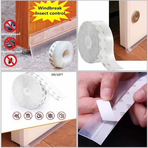 Weatherproof Silicone Door & Window Draft Sealing Strip (5M Roll)
