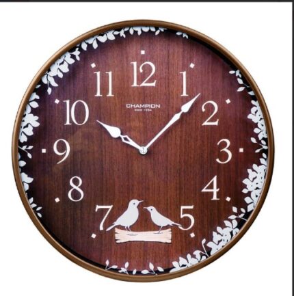 wooden texture wall clock