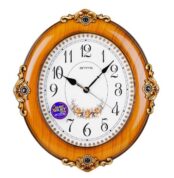wall clock with white background and oval shape
