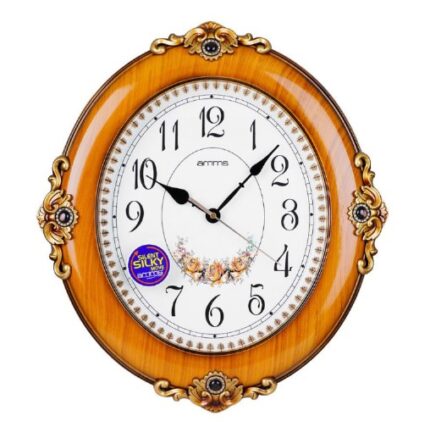 wall clock with white background and oval shape